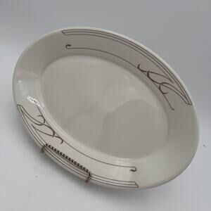 Vintage Homer Laughlin Restaurant Hotel Ware Platter Gold and White 12"x9"